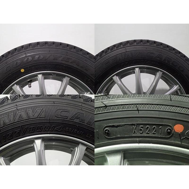 早い者勝ち！中古スタッドレスタイヤ 155/80R14 88/86 4本セット 2019 