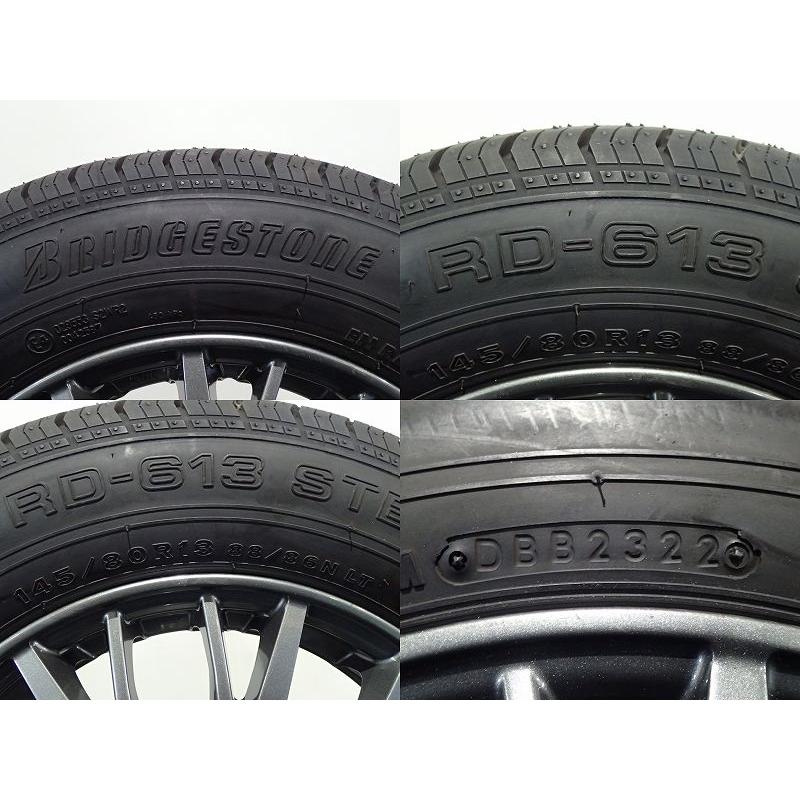 BRIDGESTONE 中古 145/80R13 88/86N LT サマータイヤ ホイール 4本 