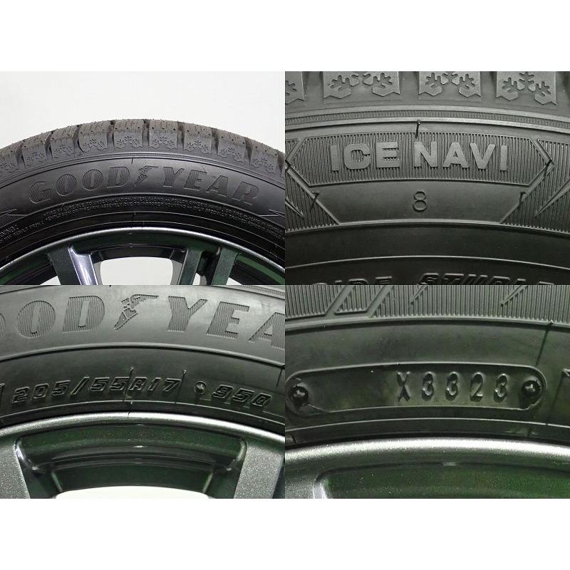 中古 205/55R17 スタッドレスタイヤ ホイール 4本セット グッドイヤー アイスナビ8 1770+38-5H114.3 ブリヂストン バルミナ 17インチ 205/55-17｜jms-resalegarage｜08