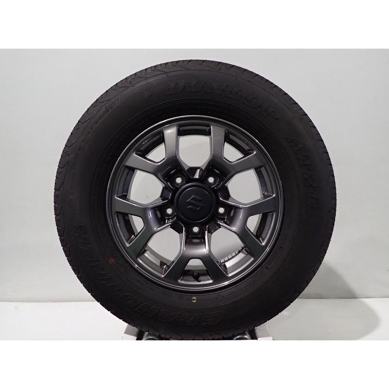 25〜31日P10倍 中古 195/80R15 サマータイヤ ホイール 4本セット ダンロップ グラントレックAT20 1555+5-5H139.7 スズキ JB74系 ジムニーシエラ 15インチ 純正｜jms-resalegarage｜02