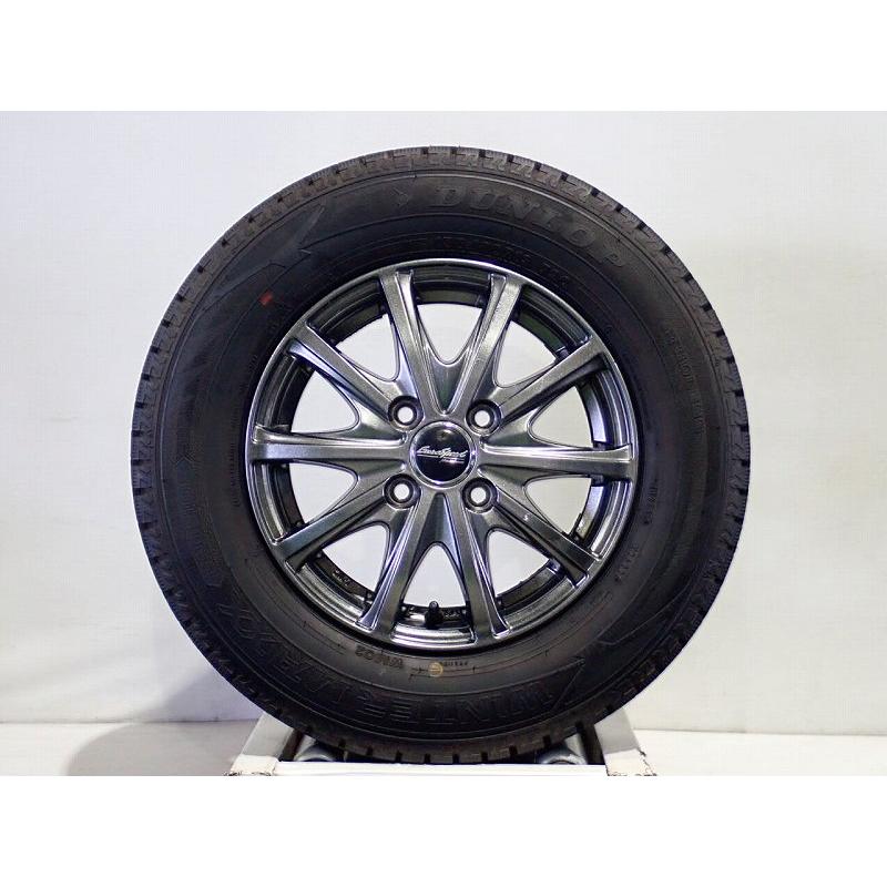 DUNLOP（ダンロップ） 中古 155/80R13 スタッドレスタイヤホイール4本 