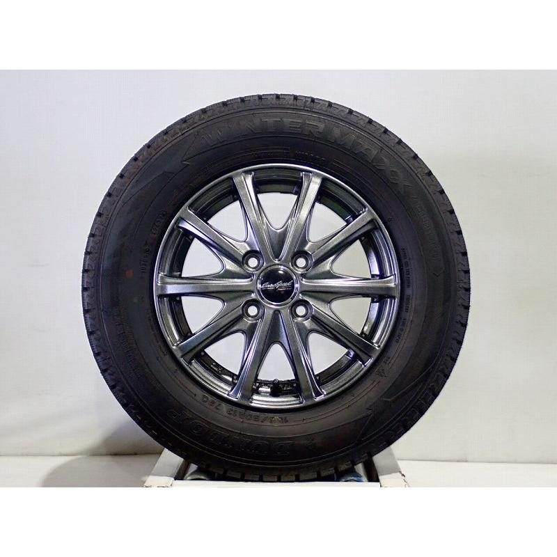 DUNLOP（ダンロップ） 中古 155/80R13 スタッドレスタイヤホイール4本 