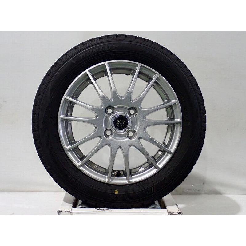 DUNLOP 中古 155/65R14 スタッドレスタイヤホイール 4本セット