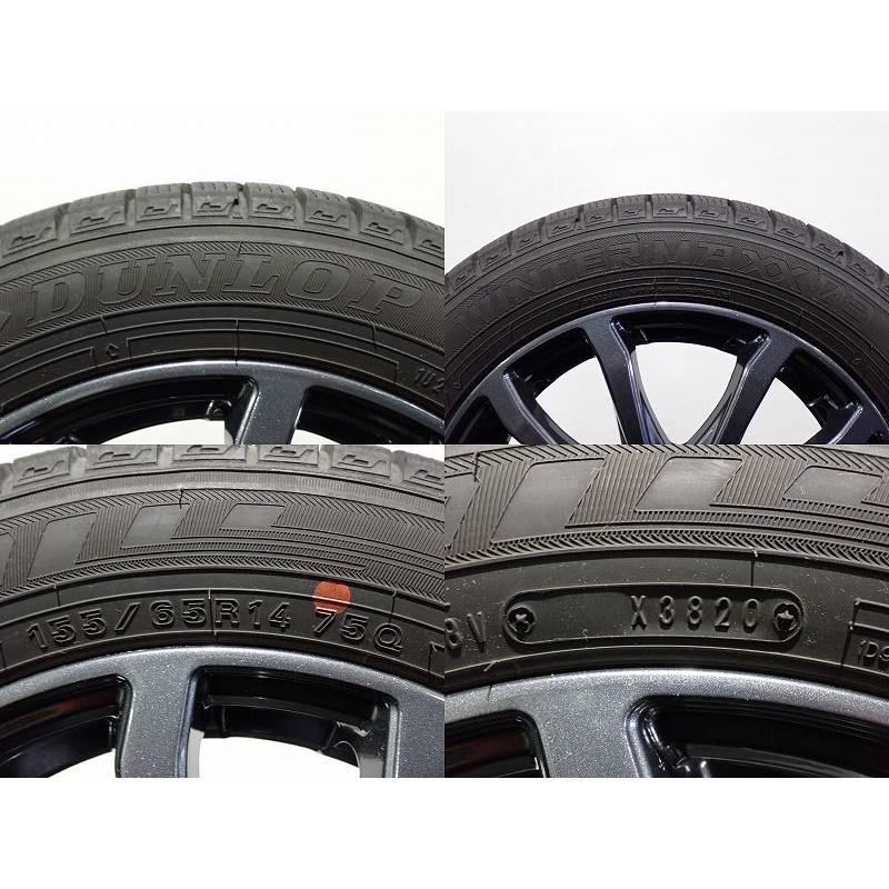 中古 155/65R14 スタッドレスタイヤ アルミホイール 4本セット  