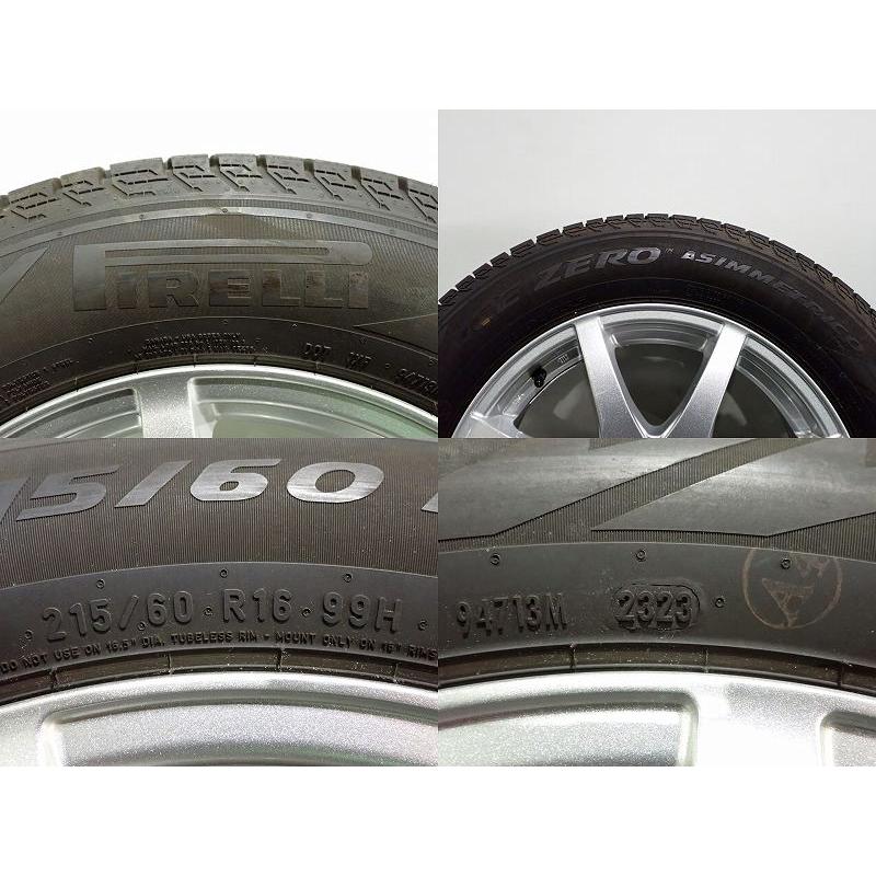 アクア 中古 215/60R16 スタッドレスタイヤ アルミ 4本セット ピレリ 