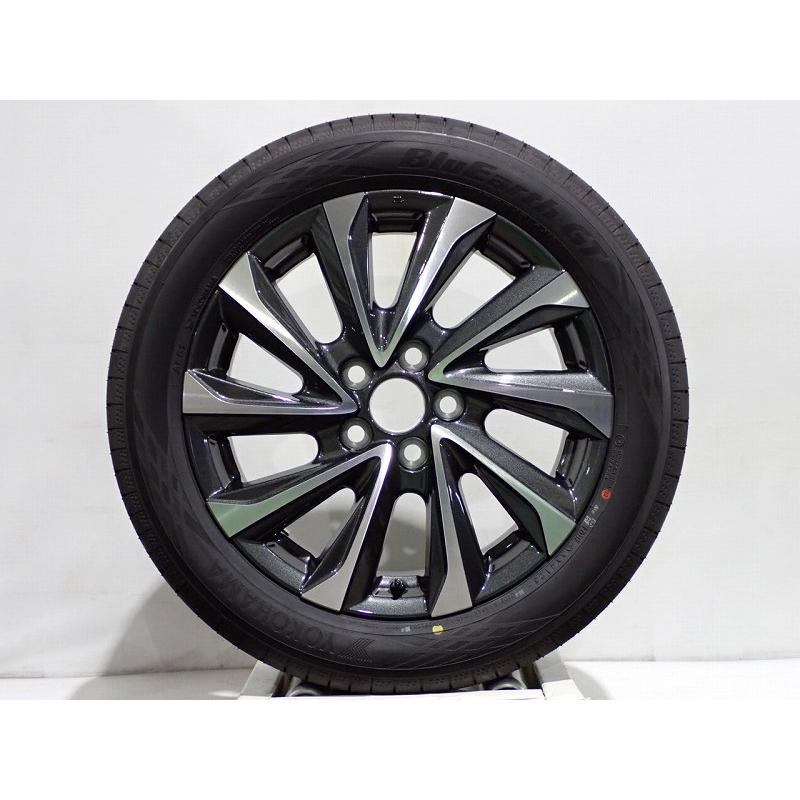10%オフクーポン中古 205/55R17 サマータイヤ アルミ 4本セット ヨコハマ ブルーアースGT AE51 1760+40-5H114.3 トヨタ 90系ノア  17インチ ST 新車外しの画像
