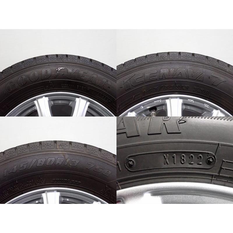 グッドイヤー 中古 145/80R13 スタッドレスタイヤ アルミホイール 4本
