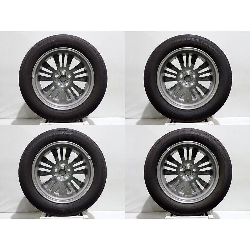 アルファード 中古 225/60R18 サマータイヤ アルミ 4本セット トーヨー