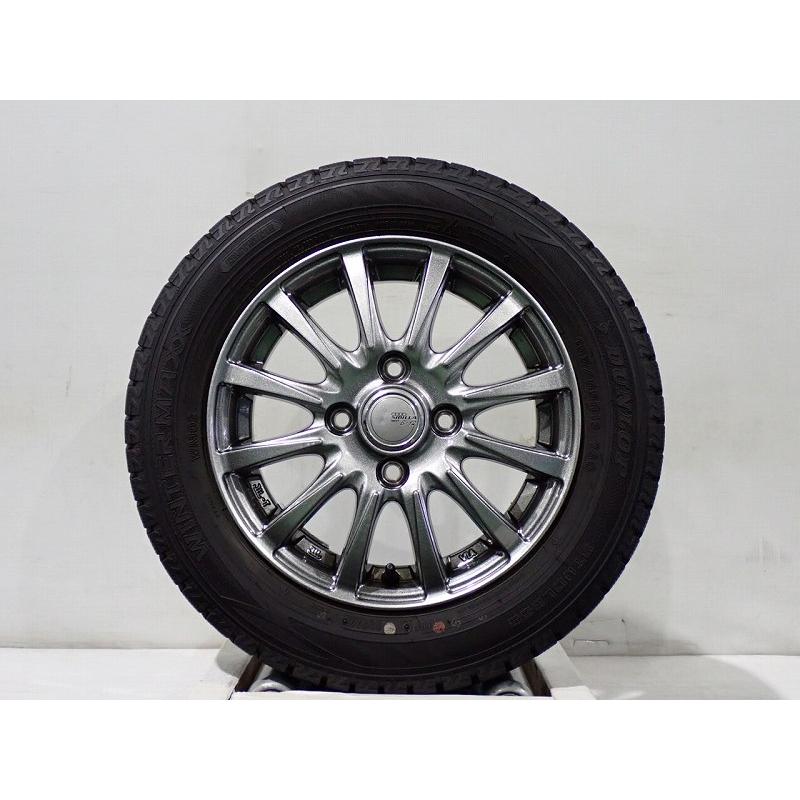 中古】スタッドレスタイヤ&アルミ4本セット 155/65R13