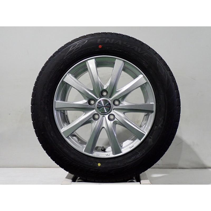 10%オフCP!中古 205/65R16 サマータイヤ アルミ 4本セット ダンロップ エナセーブEC204 1665+47-5H114.3 ウェッズ   16インチ 205/65-16の画像