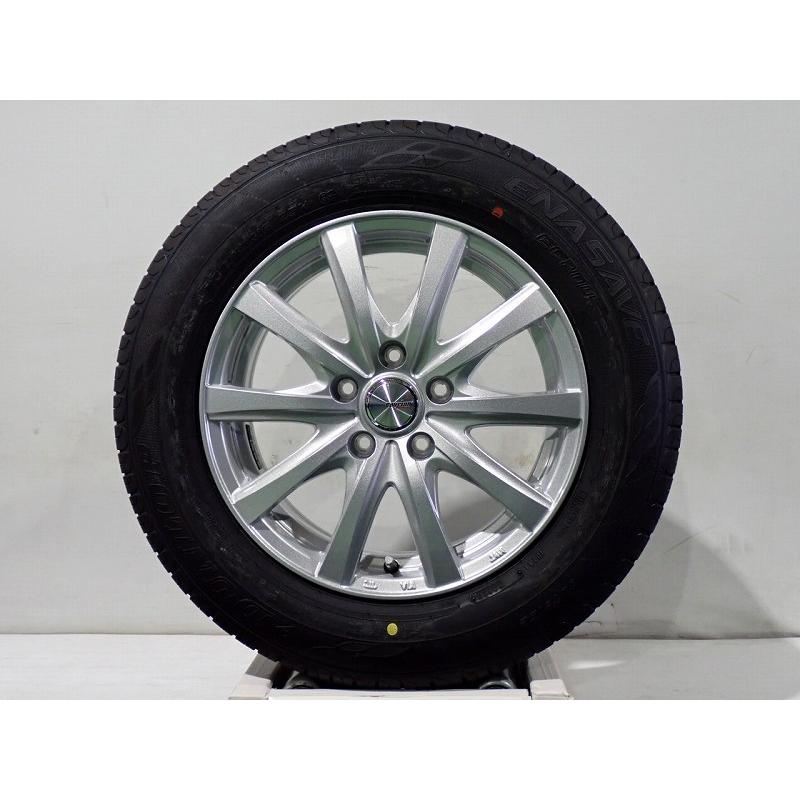 10%オフCP!中古 205/65R16 サマータイヤ アルミ 4本セット ダンロップ エナセーブEC204 1665+47-5H114.3 ウェッズ   16インチ 205/65-16の画像