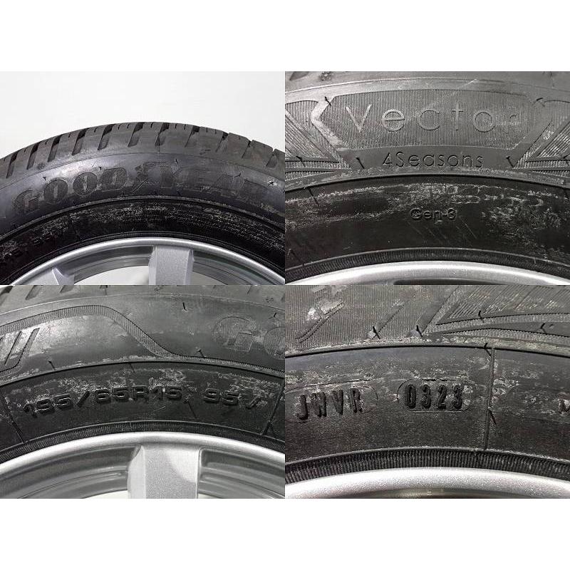 10%オフCP!【中古】195/65R15 サマータイヤ アルミホイール 4本セット グッドイヤー ベクターフォーシーズンズGEN3 1565+40-5H100 WEDS  純正STの画像