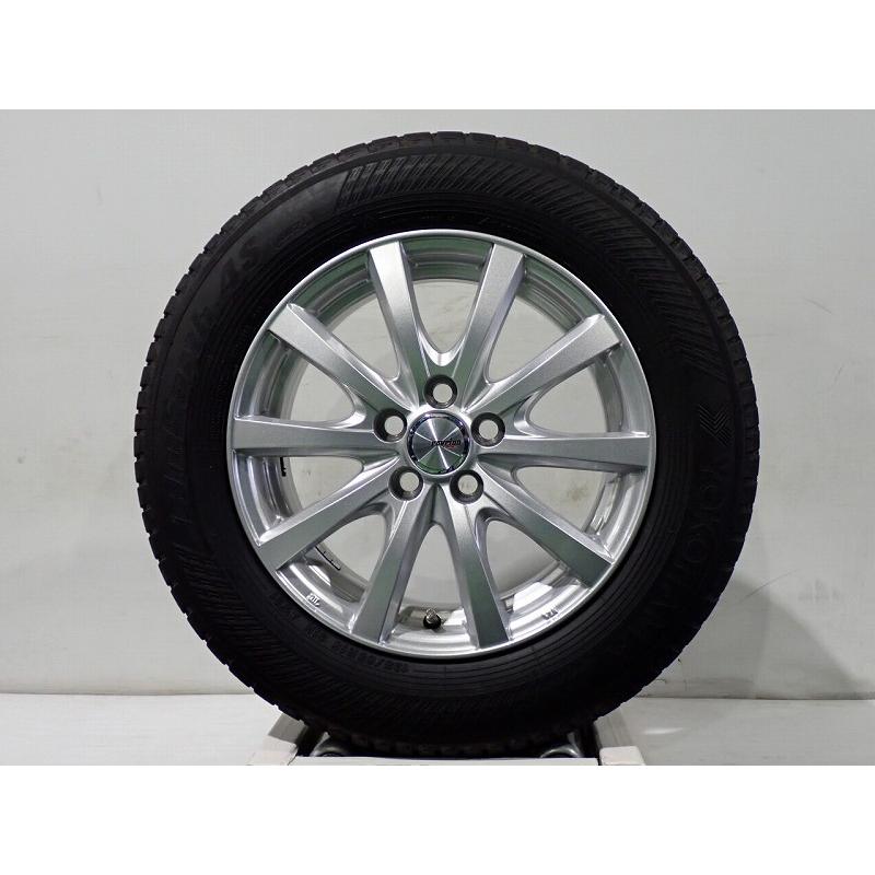 10%オフCP!【中古】195/65R15 サマータイヤ アルミホイール 4本セット ヨコハマ ブルーアース4SAW21 1565+40-5H100 ウェッズ ラブリオン 純正STの画像