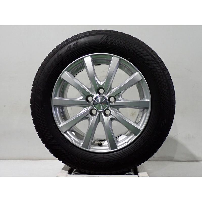 10%オフCP!【中古】195/65R15 サマータイヤ アルミホイール 4本セット ヨコハマ ブルーアース4SAW21 1565+40-5H100 ウェッズ ラブリオン 純正STの画像