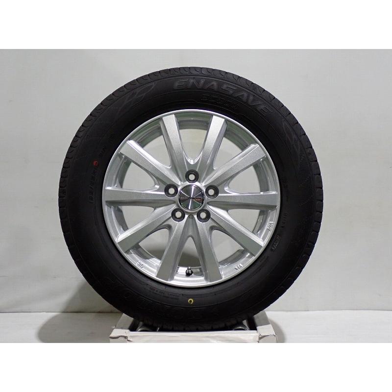 10%オフCP!中古 195/65R15 サマータイヤ アルミ 4本セット ダンロップ エナセーブEC204 1560+43-5H100 ウェッズ   15インチ 195/65-15の画像