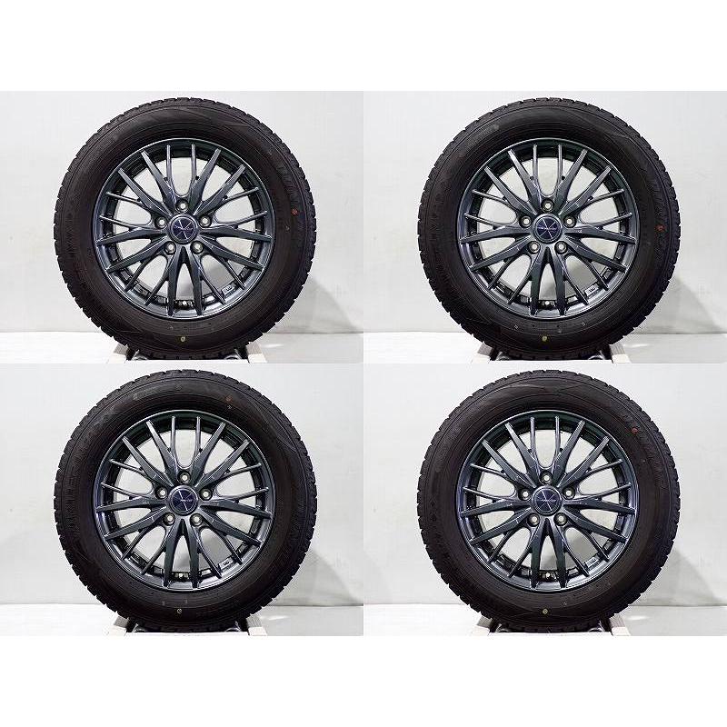②0147Nortr 22年製 中古 ダンロップ 205/60R16 4本 DUNLOP 中古 205/60R16 スタッドレスタイヤ ホイール 4本セット