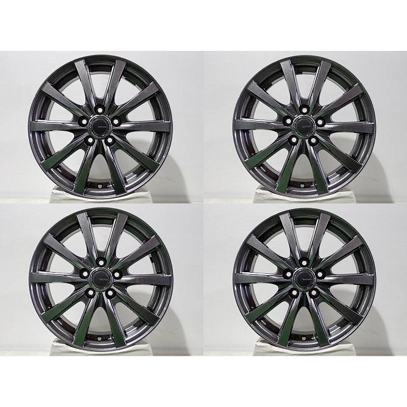 15インチ グレーホイール 5H100 4本中古 中古 1560+43-5H100 アルミホイール 4本セット ヨコハマ グラス 15