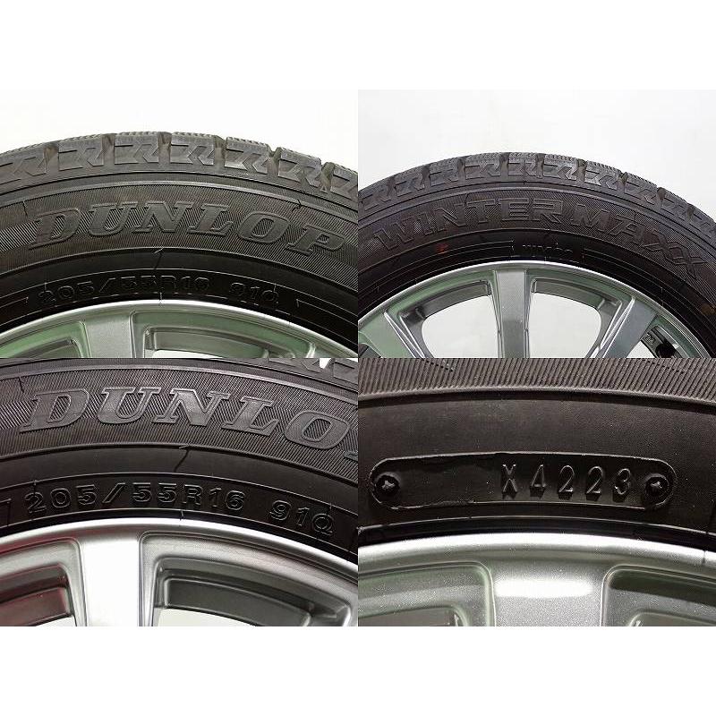 205/55R16 スタッドレスホイール4本セット DUNLOP WM02 引取 DUNLOP（ダンロップ） 【中古】205/55R16 スタッドレスタイヤ アルミ