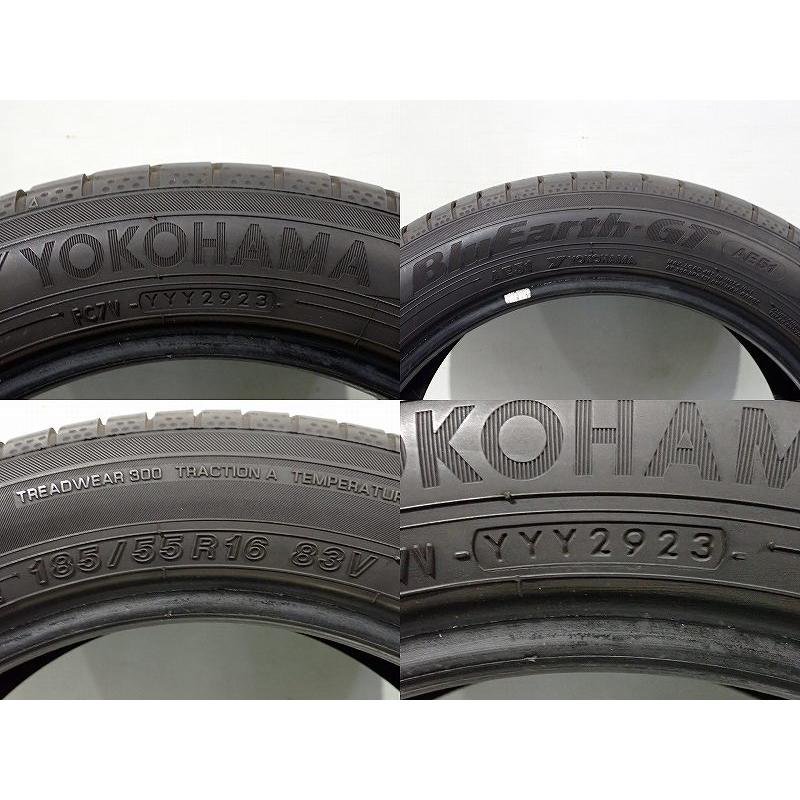 中古】185/55R16 サマータイヤ 2本セット ヨコハマ ブルーアースGT