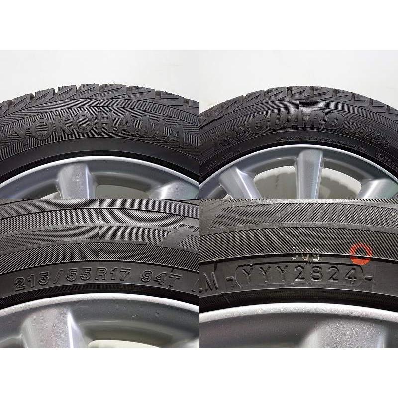 エスティマ 【中古】215/55R17 スタッドレスタイヤ アルミホイール 4本 