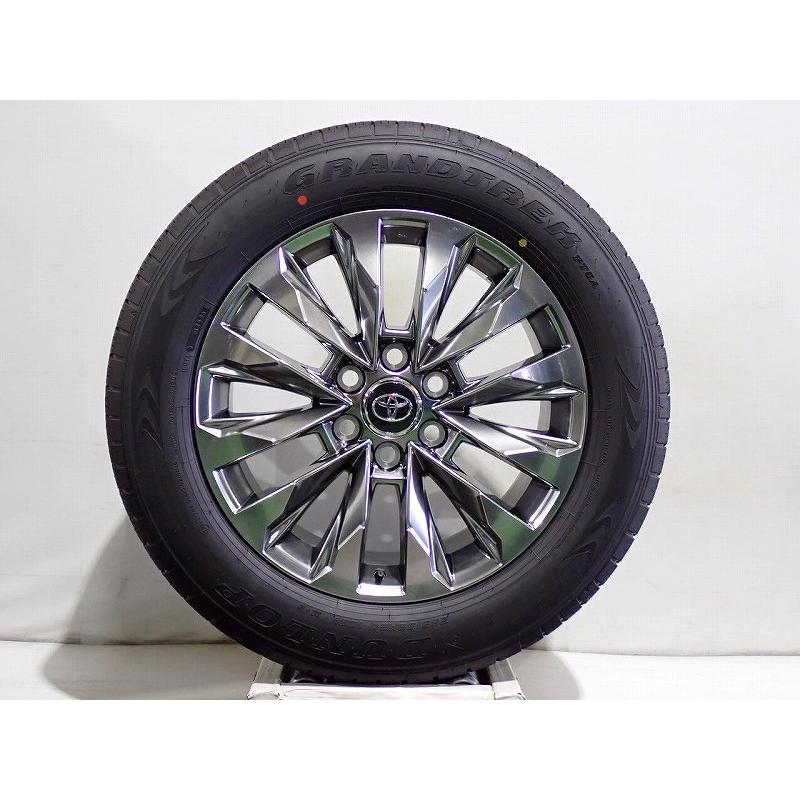5%オフクーポン【中古】265/55R20 サマータイヤ アルミホイール 4本セット ダンロップ グラントレックPT5A 2080+60-6H139.7 ランクル300 純正 ST 新車外しの画像