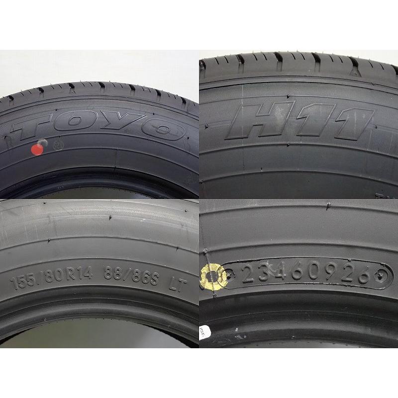 5%オフクーポン【中古】155/80R14 88/86S LT サマータイヤ 4本セット