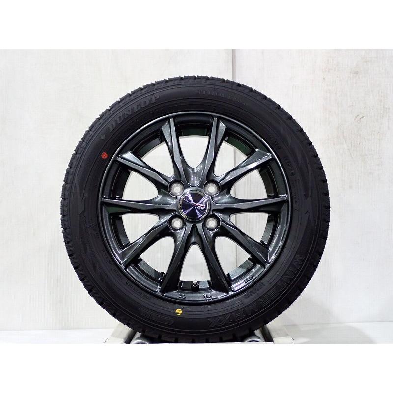 ★社外アルミホイール 155/65R14 ダンロップ ウインターマックス 4本 DUNLOP（ダンロップ） 155/65R14 スタッドレスタイヤ アルミホイール 4