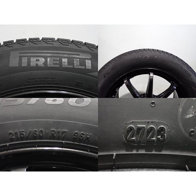 中古】215/60R17 スタッドレスタイヤ アルミホイール 4本セット ピレリ