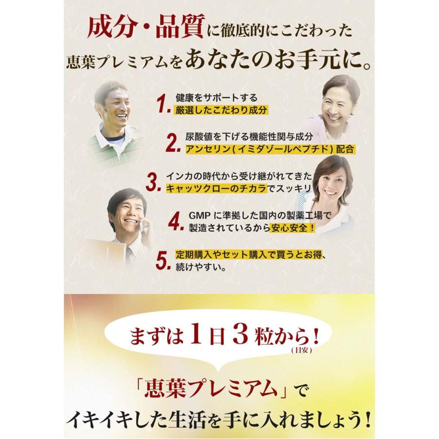恵葉プレミアム1袋（90粒 約30日分）尿酸値を下げる「機能性表示食品