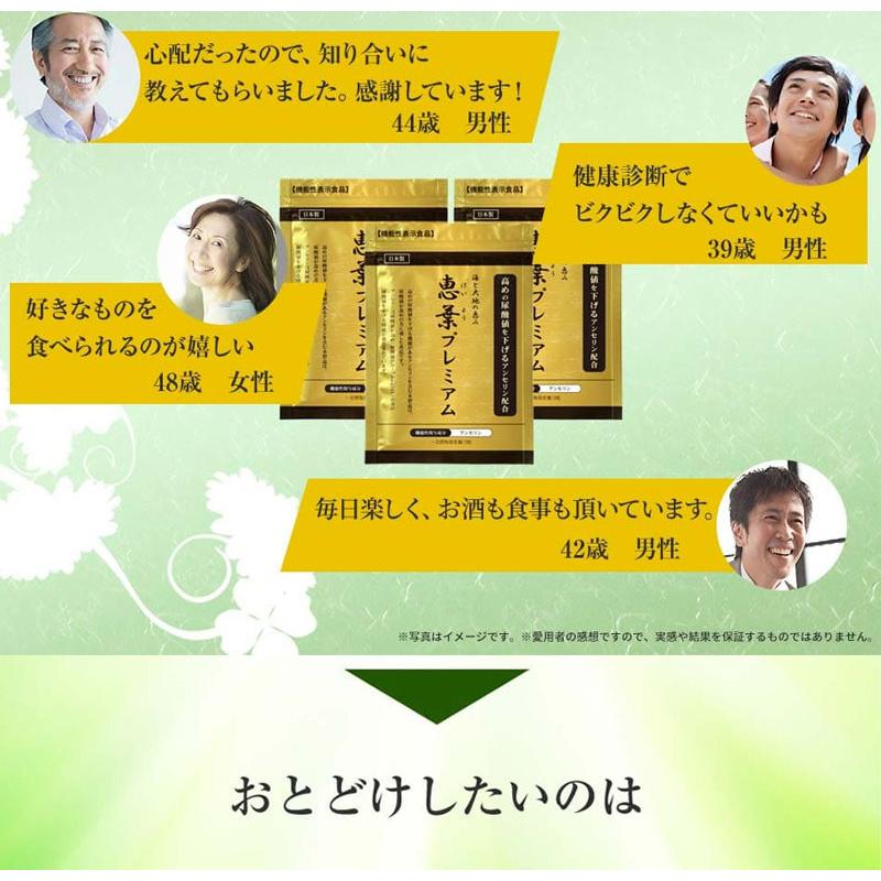 恵葉プレミアム 2箱 恵葉プレミアム1袋（90粒 約30日分）尿酸値を下げる「機能性表示食品