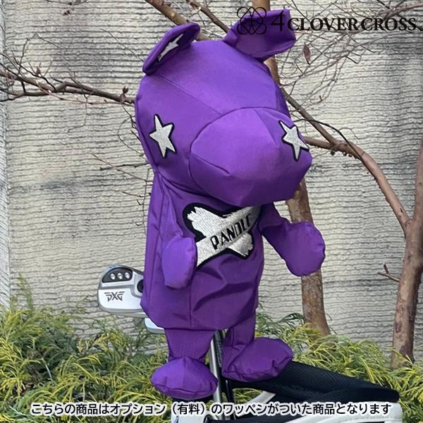 4クローバークロス パンドル ヘッドカバー【 Purple pandle［撥水生地 