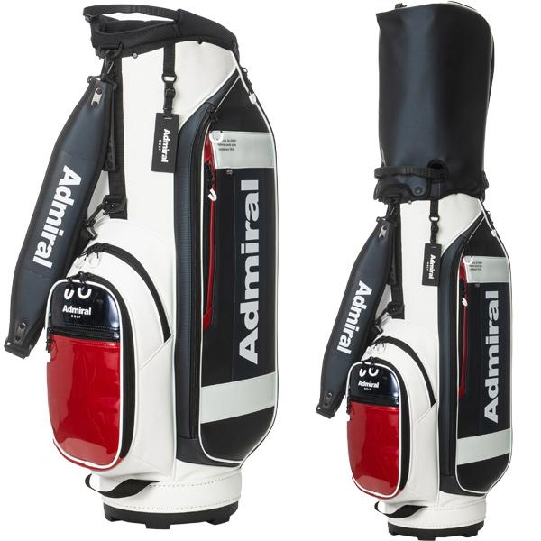 アドミラル ゴルフ メンズ キャディバッグ ADMG4BC5 カート CB Admiral Golf 9型 アイボリー ブラック トリコロール ネームプレート 25E 10PT ASR | Admiral Golf | 06