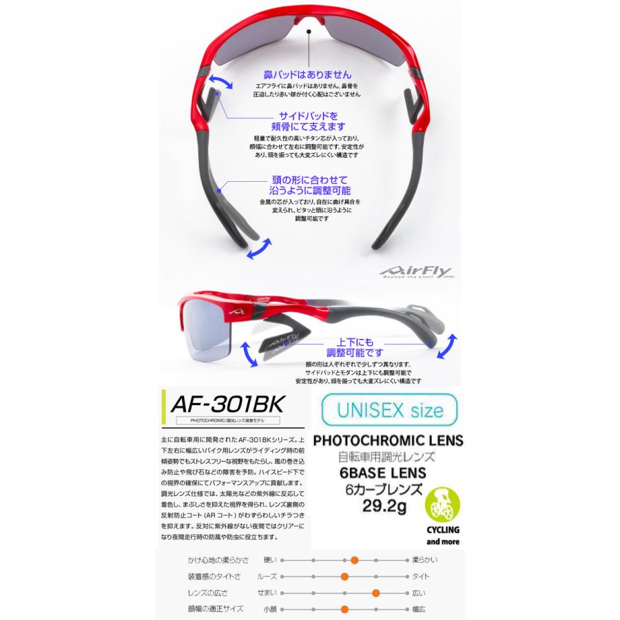 AirFly エアフライ AF-301 BK 調光タイプレンズ ノーズパッド AirFly エアフライ AF-301 BK 調光タイプレンズ ノーズパッド
