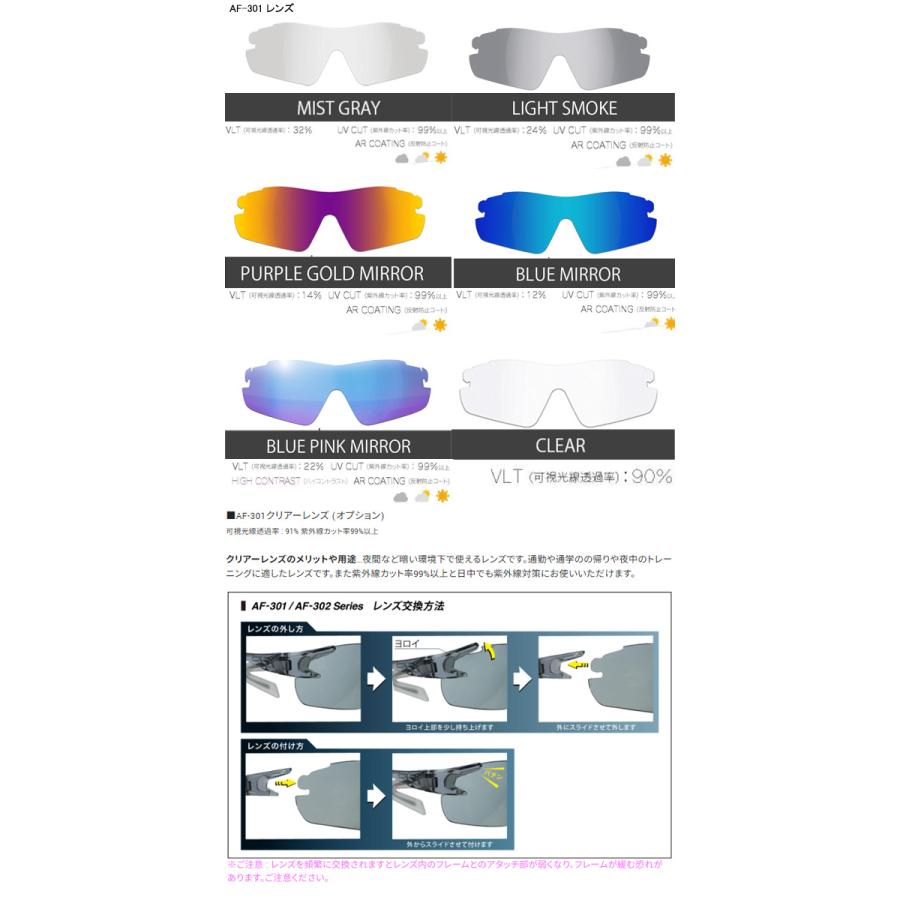 エアフライ AF-301 スポーツ サングラス  ノーズパッドレス ユニセックス AirFly ジゴスペック ZYGOSPEC めがね メガネ 眼鏡 グラサン ゴルフ 26ETの画像