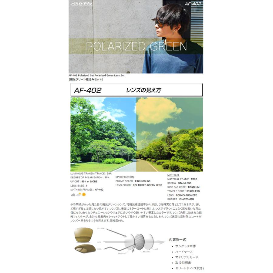 AirFly エアフライ AF-402 P 偏光レンズ組込みセット ノーズ AirFly エアフライ AF-402 P 偏光レンズ組込みセット ノーズ