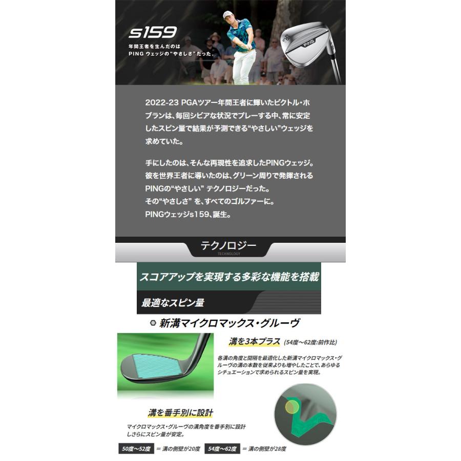 ♪【特注】【24年モデル】ピン S159 ウェッジ [N.S.プロ モーダス3 ツアー115] スチールシャフト PING WEDGE NS PRO MODUS 3 TOUR｜jngolf2010｜02