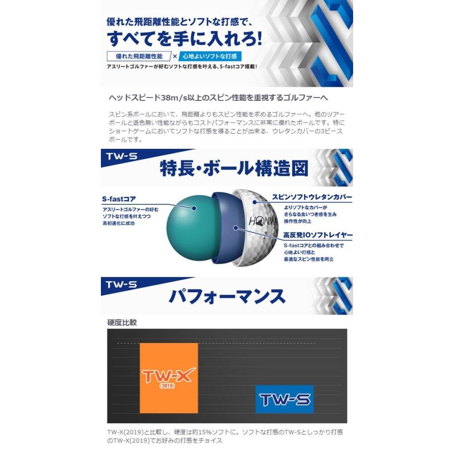 19年モデル ホンマゴルフ Tw S ゴルフボール イエロー 1ダース 12球 本間ゴルフ Honma Golf Tour World Hon Tws Yl Japan Net Golf ヤフー店 通販 Yahoo ショッピング