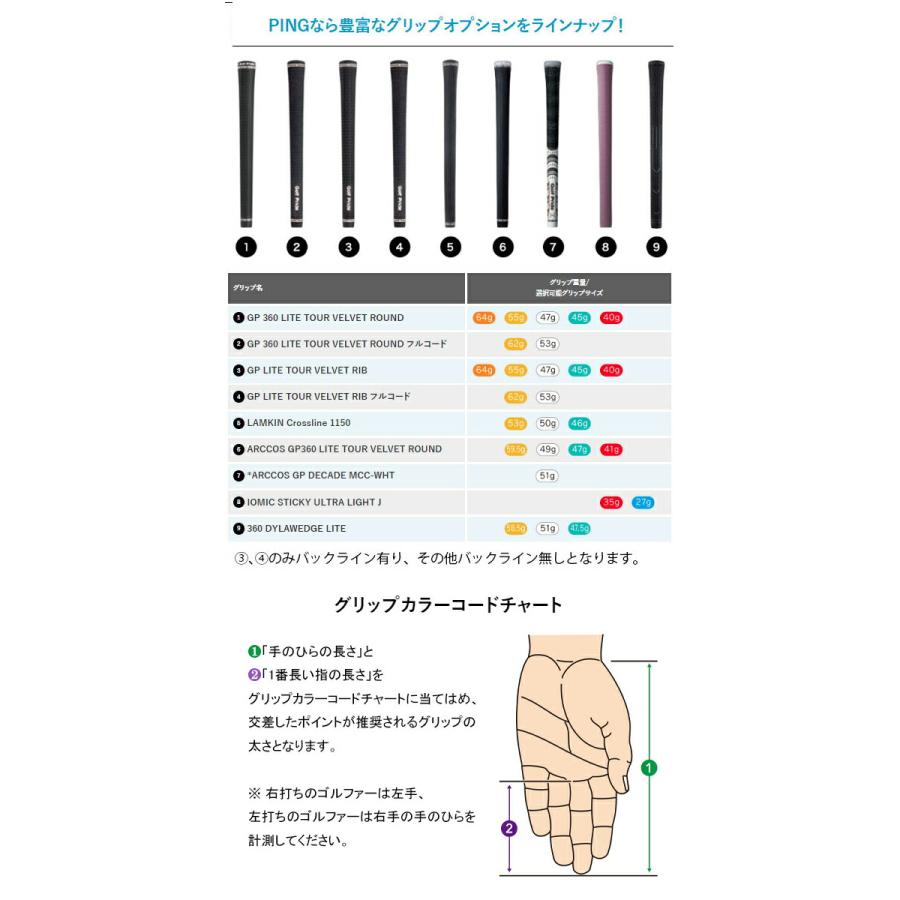 純正グリップ ピン GP 360 LITE TOUR VELVET ROUND フルコード (バック