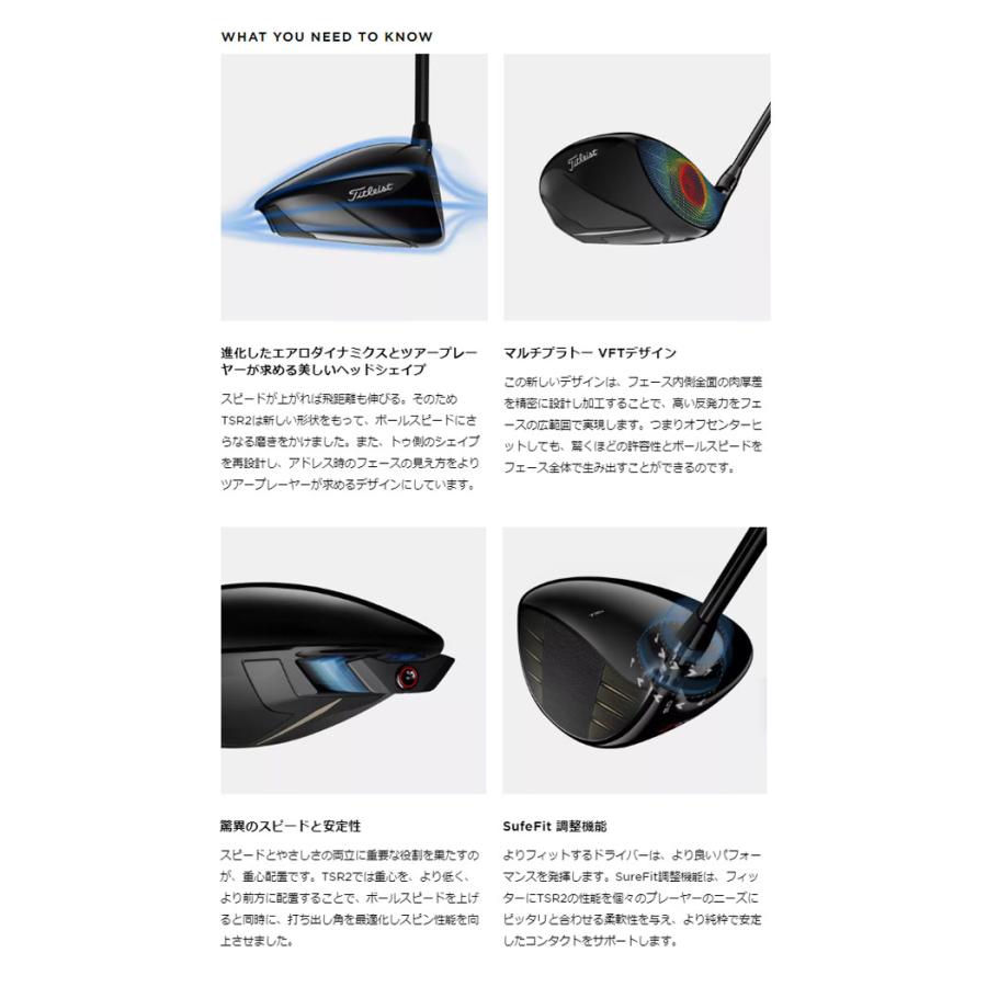 ♪【22年モデル】 タイトリスト TSR2 ドライバー [TSP 310 60] オリジナルカーボンシャフト Titleist  DRIVER