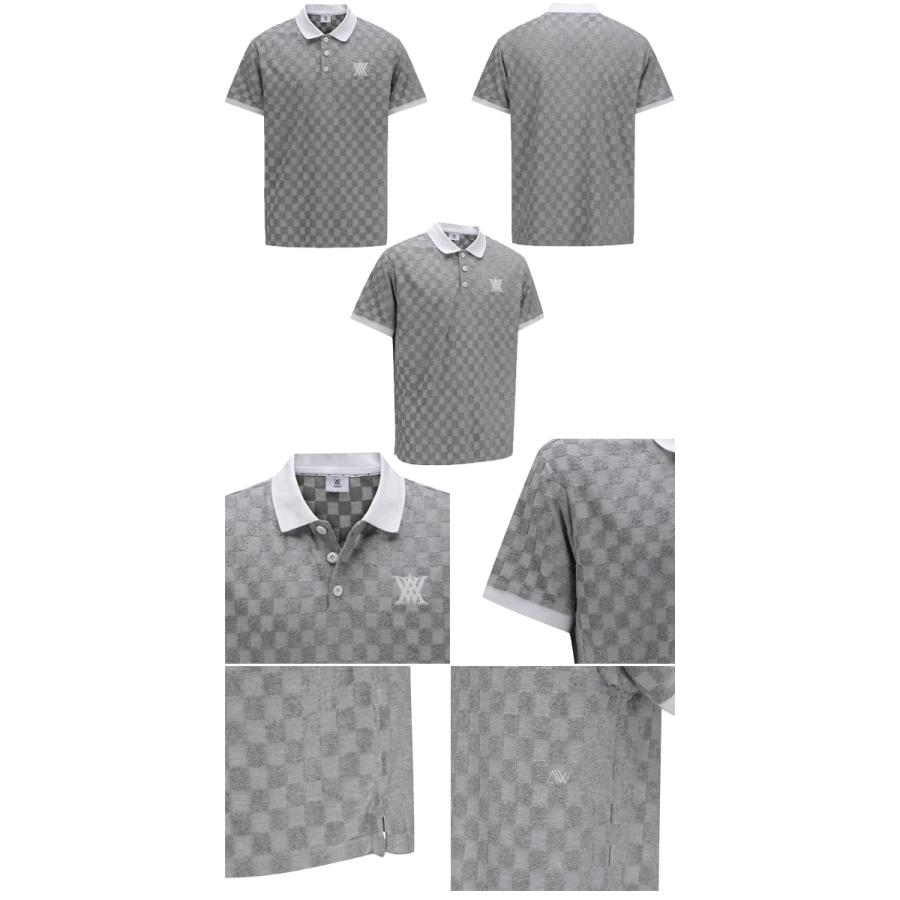 ♪【24年モデル】アニューゴルフ AGEMMTS08 メンズテリーチェックブロックショートシャツ ANEW GOLF MEN TERRY CHECK BLOCK SHORT T-SHIRT｜jngolf2010｜07