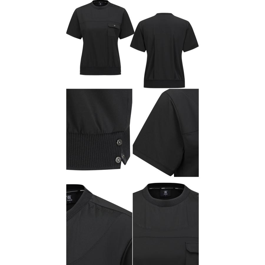 アニュー ゴルフ レディースウェア Tシャツ AGFFWTS52 ウィメンズ FA ハイブリッド ラウンド ショート ANEW GOLF 半袖 ウエア 機能性 軽量 通気性 デイリー 25WTの画像