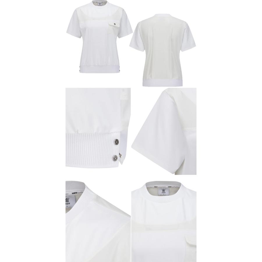 アニュー ゴルフ レディースウェア Tシャツ AGFFWTS52 ウィメンズ FA ハイブリッド ラウンド ショート ANEW GOLF 半袖 ウエア 機能性 軽量 通気性 デイリー 25WTの画像