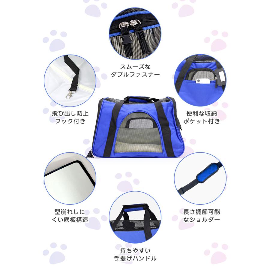 PORTER 犬猫用ドット柄 キャリーバッグ ネイビー ペットキャリーバッグ ペットバッグ ボストンバッグ 2way ポータブル
