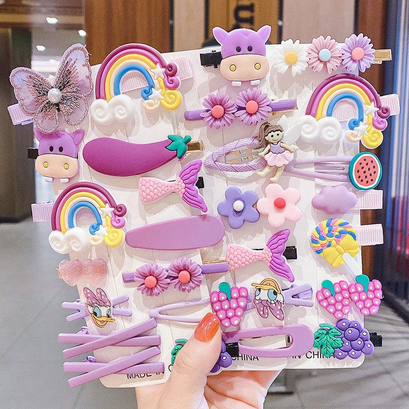 特価セール ヘアクリップ 前髪クリップ 14個セット 髪留め 子供 キッズ 