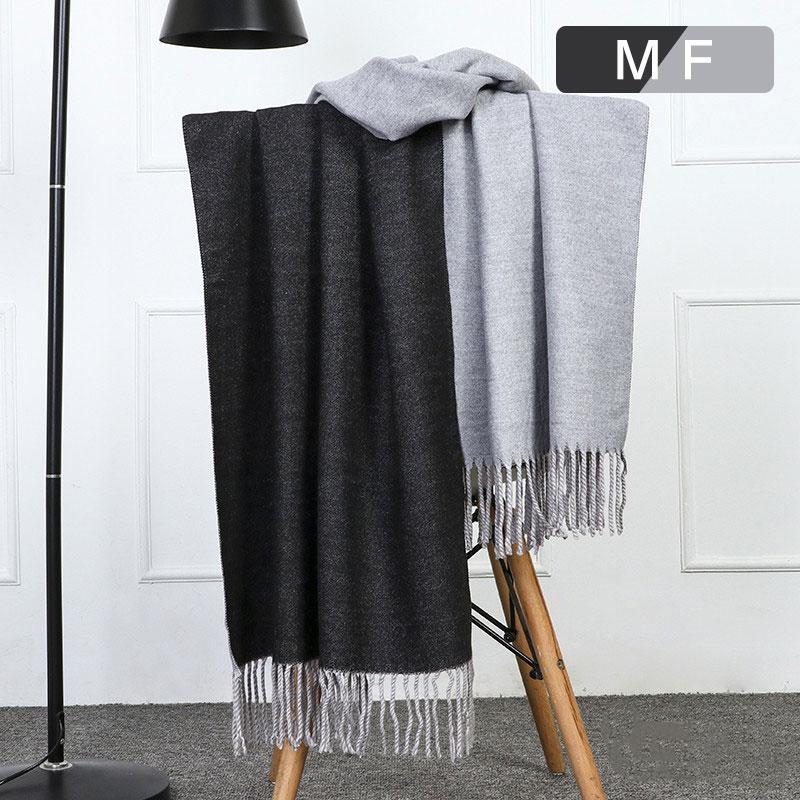 特価セール マフラー 大判ストール リバーシブル 厚手 フリンジ 無地