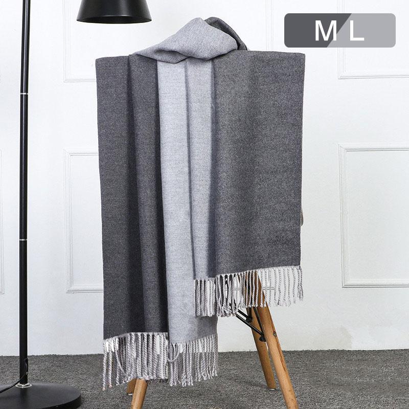 マフラー 大判ストール リバーシブル 厚手 フリンジ 無地 レディース