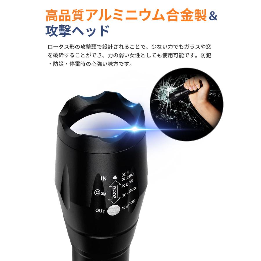 懐中電灯 LEDライト 電池式 ハンディライト ハンドライト 超高輝度led