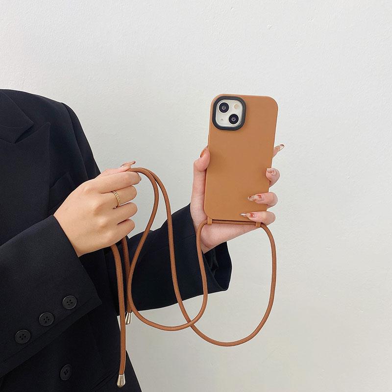 iPhone用ケース ショルダーストラップ付き 斜め掛け 肩掛け TPUケース