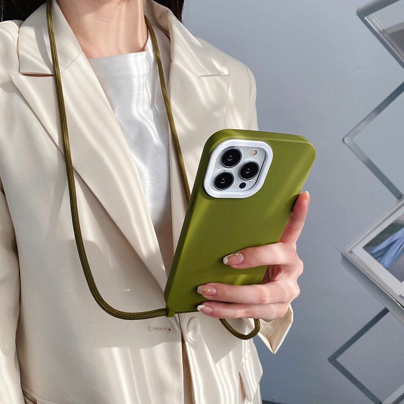 iPhone用ケース ショルダーストラップ付き 斜め掛け 肩掛け TPUケース