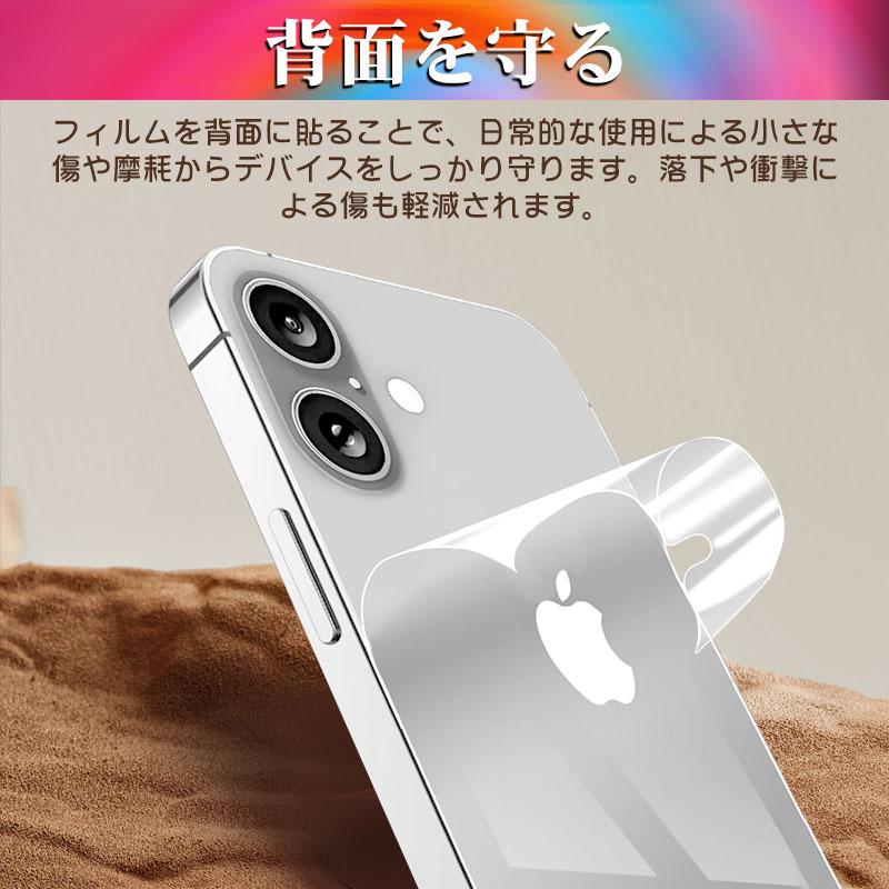 2枚セット 背面フィルム ソフトフィルム iPhone 16/16 Plus/16 Pro/16